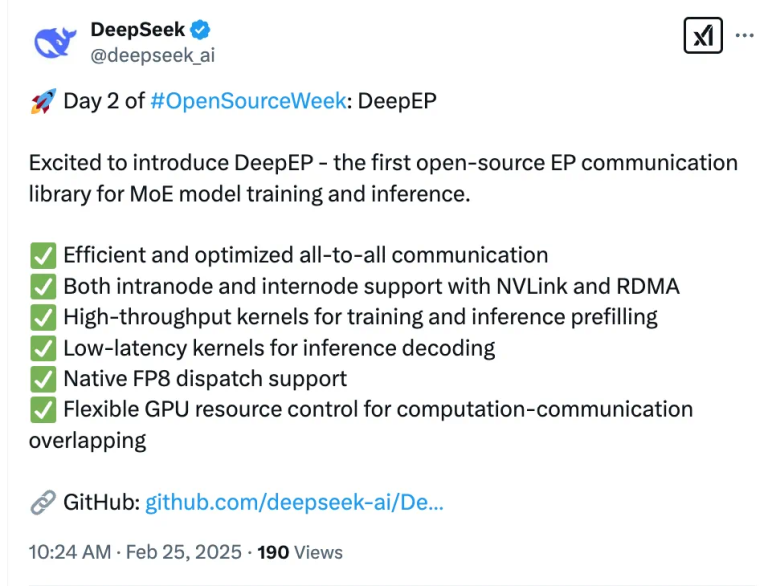 刚刚，DeepSeek开源MoE训练、推理EP通信库DeepEP，真太Open了！