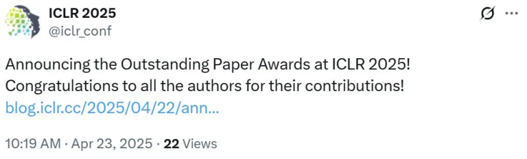 ICLR 2025杰出论文奖出炉，中国科大论文、Meta「分割一切2」论文等获奖