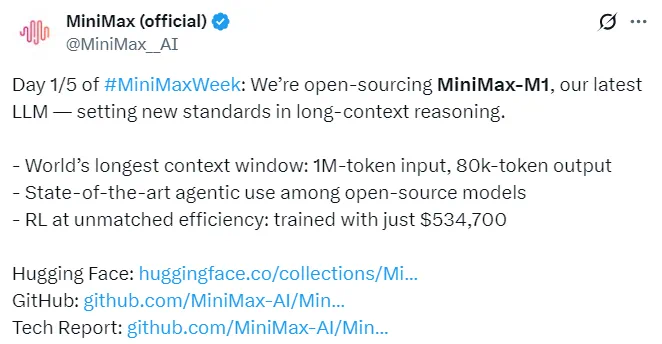 同一天开源新模型，一推理一编程，MiniMax和月之暗面开卷了