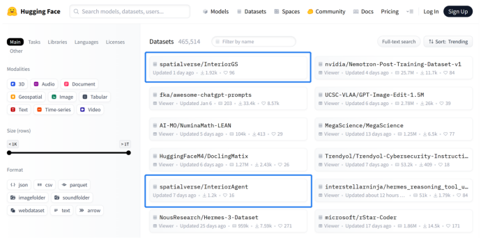 群核科技InteriorGS数据集登顶全球开源榜首