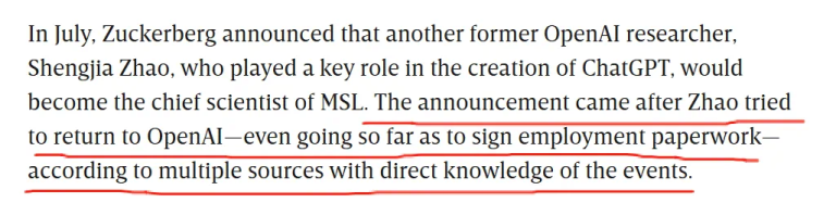 入职不到30天，OpenAI员工闪辞Meta回归，赵晟佳也反悔过