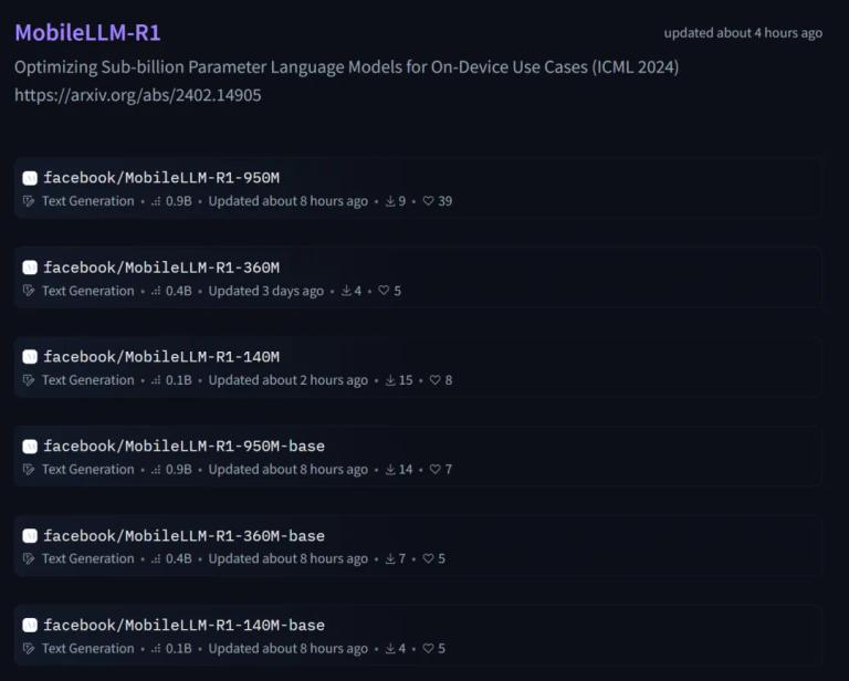 Meta开源MobileLLM-R1模型，不到1B参数，用1/10的训练就超越了Qwen3